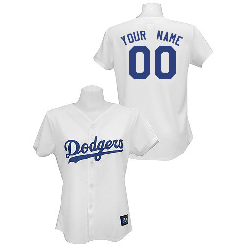 Customized L A Dodgers Baseball Jersey-Women's Authentic Home White MLB Jersey